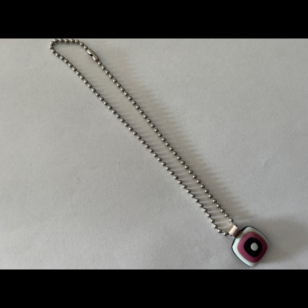 Super Fun Square Bullseye Style Necklace